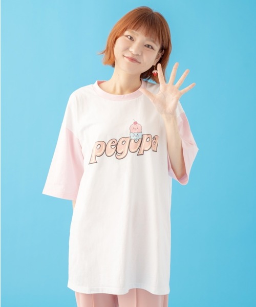 tシャツ Tシャツ レディース PEGOPA/ぺゴパ/リンガーＴシャツ｜zozo