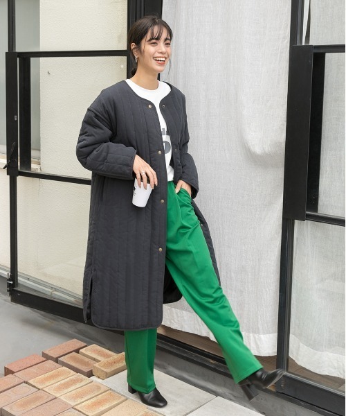 ad thie（アドティエ） ノーカラーコート コート キルティング 中綿