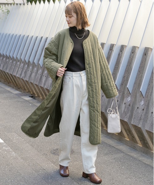 ad thie（アドティエ） ノーカラーコート コート キルティング 中綿