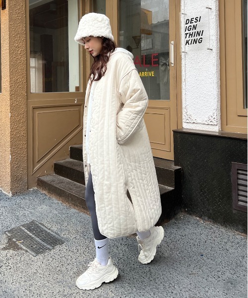 ad thie（アドティエ） ノーカラーコート コート キルティング 中綿