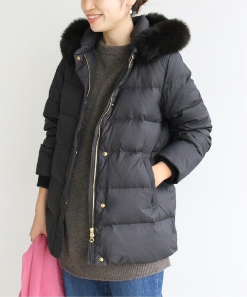 IENA ネイビー ダウンジャケット フォックスファー付き 38