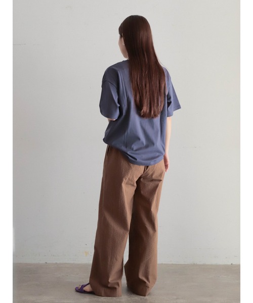 FIL DE FER フィルデフェール シャツ ベージュ系 サイズ:FREE | 24春夏 マーブルプリント フリルシャツ / ブラウス | 長袖 オーバーサイズ スリット ドロップショルダー | トップス 【レディース】【中古】【K4640】 FIL DE FER（フィルデフェール） tシャツ カンガルーPT 半袖TEE