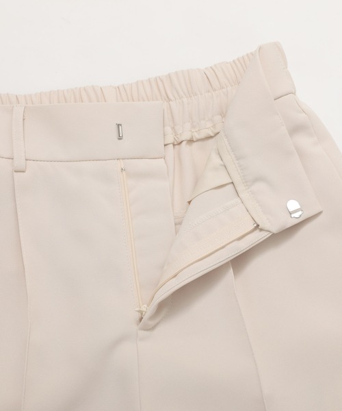 Fit more パンツ サイドスカラップパールデコレーションパンツ