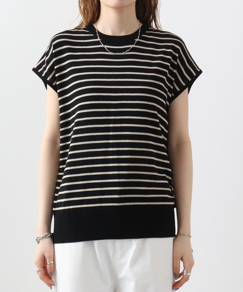 tシャツ Anna Nicola バックパールボダーニット レディース Anna Nicola tシャツ バックパールボダーニット レディース