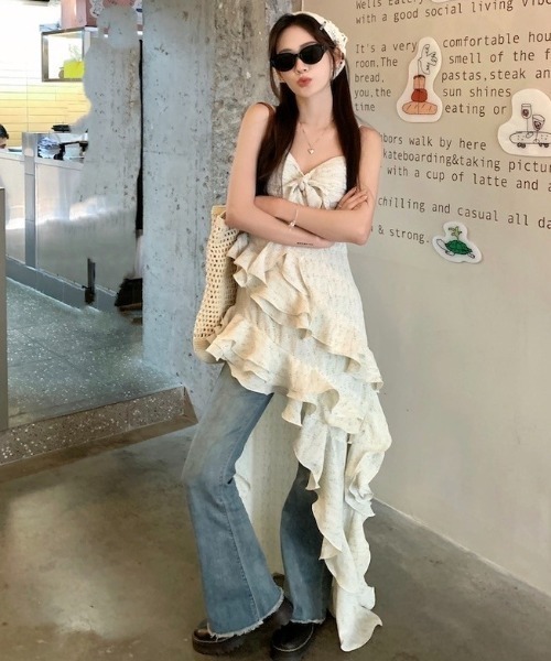 Sibra（シブラ） ワンピース 2WAYフリルキャミワンピース : ZOZOTOWN