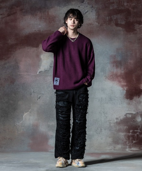 glamb ジーンズ Shred Damage Denim / シュレッドダメージデニム