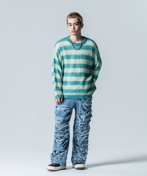 グラム　glamb ダメージジーンズ glamb ジーンズ Shred Damage Denim / シュレッドダメージデニム