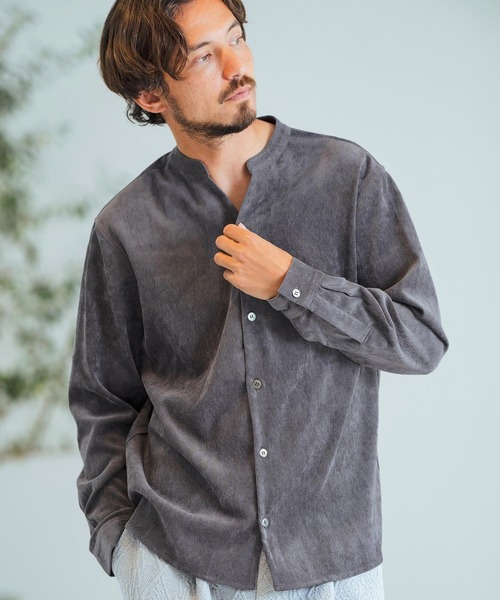 Magine（マージン） シャツ ms5727-Corduroy Band Collar Skipper