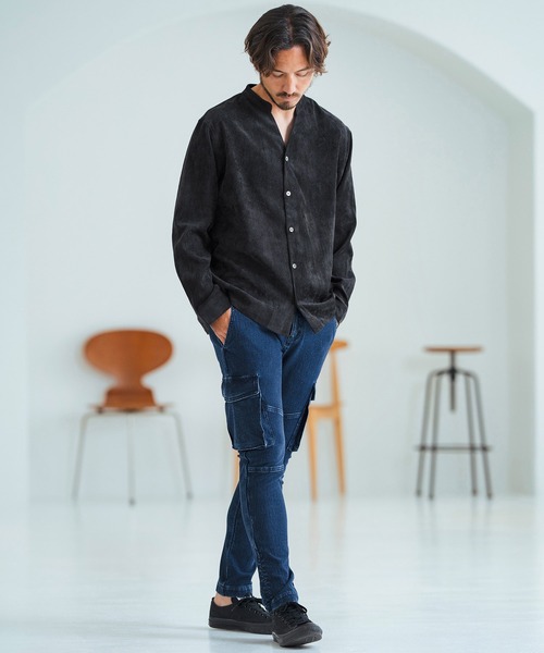 みかみんページ Magine（マージン） シャツ ms5727-Corduroy Band Collar Skipper