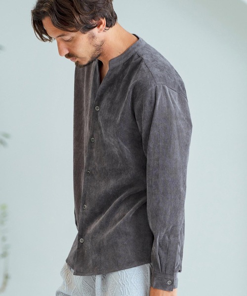 Magine（マージン） シャツ ms5727-Corduroy Band Collar Skipper