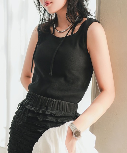 新品✴︎日本製ALBOVEカップ付きタンクトップ NACHU＆DIARY （ネコポス配送） カップ付き リブタンクトップ