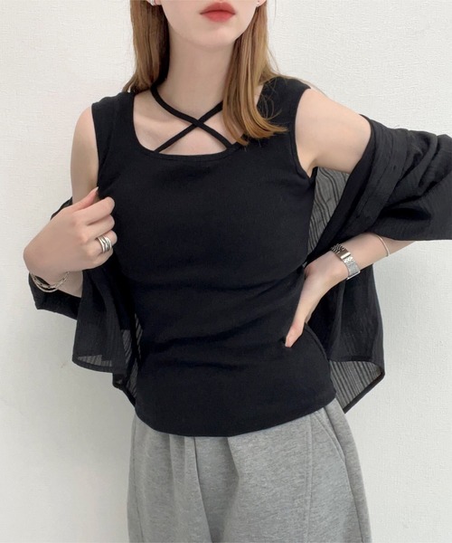 新品未使用⭐︎ AlignTストラップタンクトップ KOBE LETTUCE タンクトップ ノースリーブ 前後2wayカップ付き