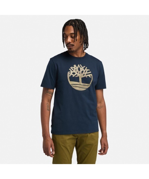 Timberland tシャツ メンズ 半袖 ノースウッド ツリー カモ ロゴ