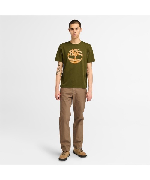 Timberland tシャツ メンズ 半袖 ノースウッド ツリー カモ ロゴ