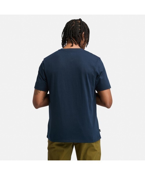 【Timberland】Vネック 半袖 スリム Tシャツ ブラック/ 送料無料 Timberland tシャツ メンズ 半袖 ノースウッド ツリー カモ ロゴ