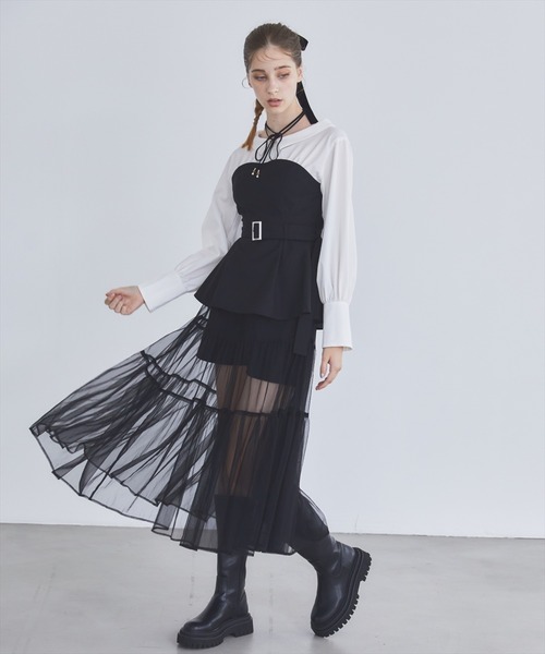 ワンピース シャツドッキングベアワンピース レディース : 85414121  