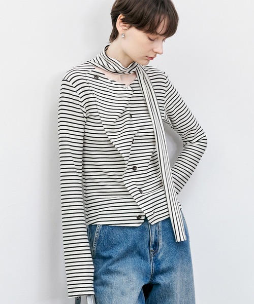 tシャツ 「TAGEECHITA」ボーダー柄  ボウタイトップス レディース メンズ Printstar Tシャツ メンズ 半袖 無地 レディース 大きいサイズ