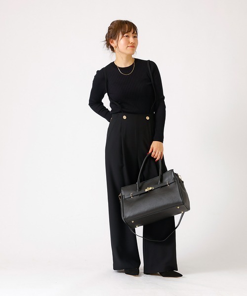 Rouge vif パンツ ジョーゼットサスペンダーパンツ レディース