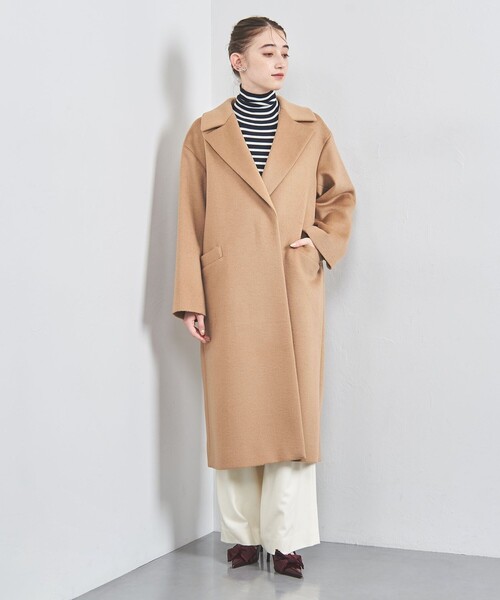 UNITED ARROWS チェスターロングコートキャメル 38 ダブル UNITED ARROWS チェスターロングコートキャメル 38 ダブル