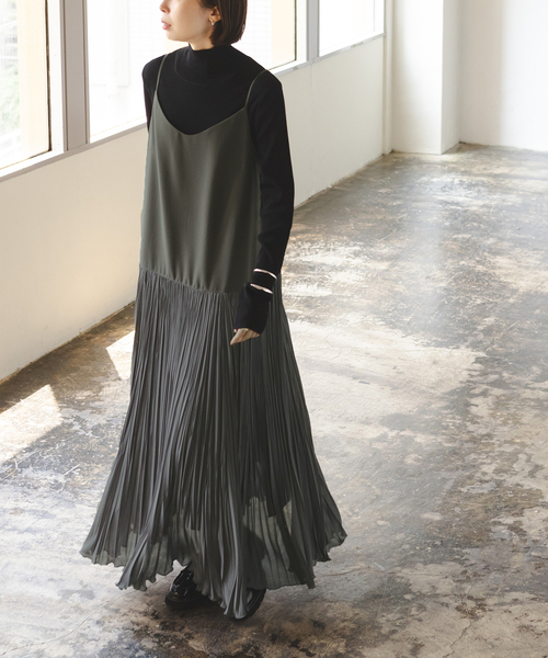 NOBLE（ノーブル） ワンピース シアーシフォンプリーツキャミ