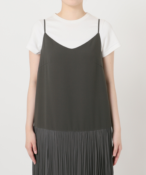 NOBLE ワンピース シアーシフォンプリーツキャミワンピース