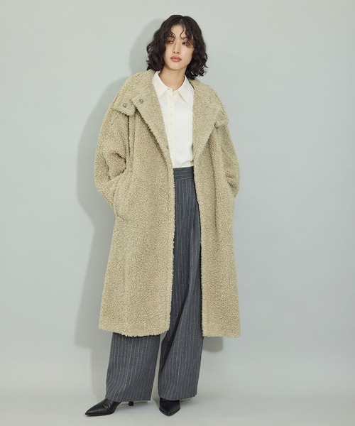 【ADAM ET ROPE' 】スタンドカラーボアコート WEB限定 WEB限定】スタンドカラーボアコート | アダムエロペ(ADAM ET