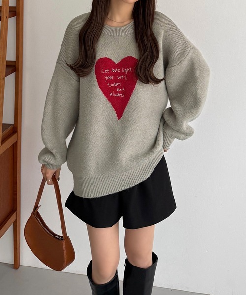 にこにこさん 専用 ami ハート刺繍 ニットセーター Ami Paris アミパリス AMI DE COEUR セーター ハート刺繍 AMI