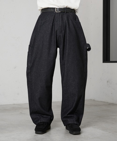 デニム・ジーパン [COLN] west point curved wide denim pants ☆ANDERSSON BELL☆ SCRATCH CURVED WIDE JEANS (ANDERSSON BELL