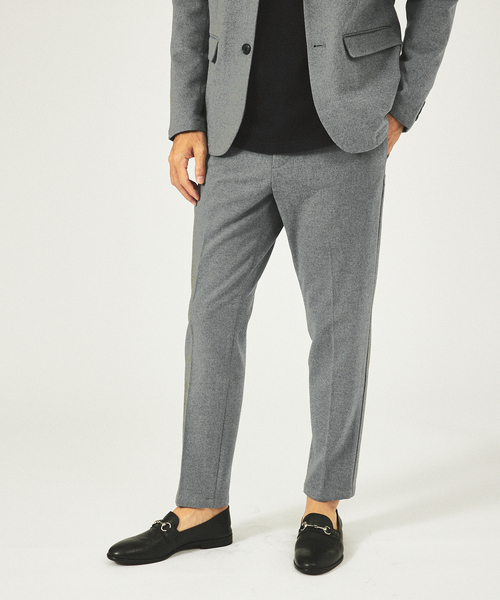 ABAHOUSE GRAY スラックス 「セットアップ対応」カシミヤタッチ ピーチ