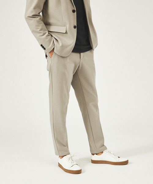ABAHOUSE GRAY スラックス 「セットアップ対応」カシミヤタッチ ピーチ