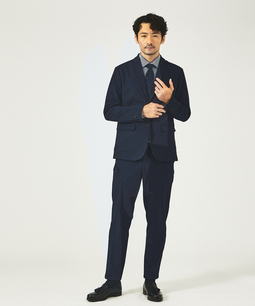 ABAHOUSE GRAY スラックス 「セットアップ対応」カシミヤタッチ ピーチ