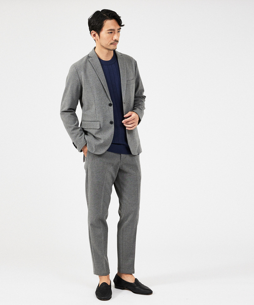 ABAHOUSE GRAY スラックス 「セットアップ対応」カシミヤタッチ ピーチ