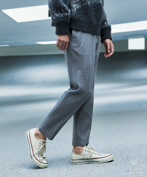 ABAHOUSE GRAY スラックス 「セットアップ対応」カシミヤタッチ ピーチ