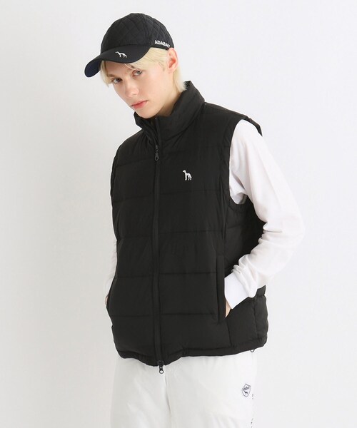 アダバット　ダウンベスト　黒 adabat（アダバット） ダウンベスト ベスト フード収納可能 ダウン