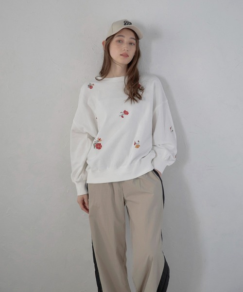 MINERTE トレーナー スウェット 「MINERTE」random flower embroidery