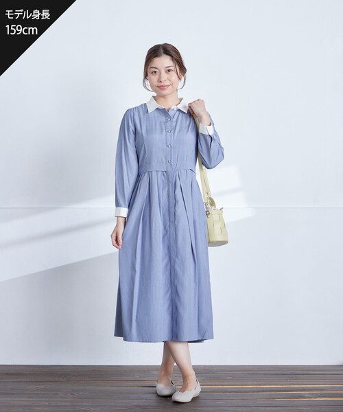 Tiaclasse ワンピース パール釦フレアシャツワンピース : ZOZOTOWN
