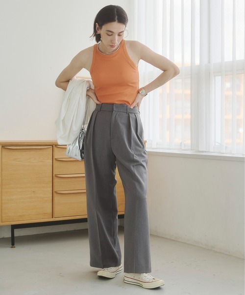 ANGIE ワイドパンツ スラックス パンツ 「3サイズ展開」2タック