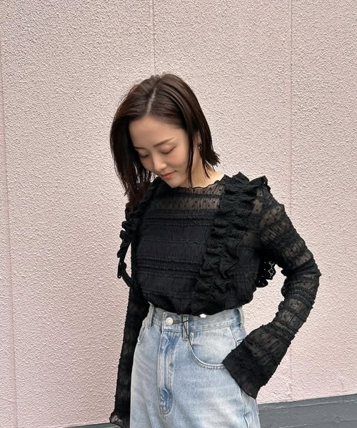 美品　24ss BORDERS at BALCONY フリルサスペンダーTシャツ BORDERS at BALCONY | FLICKA ASHIYA