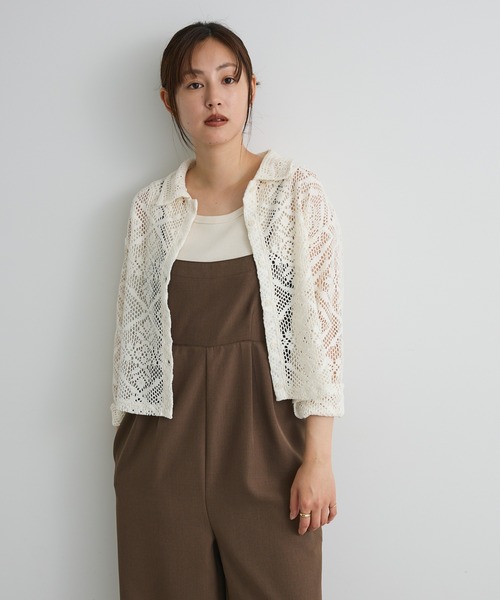 SCAPA レースカーディガン サイズ42 SCAPA - SCAPA スキャパ 総レース カーディガン sizeM