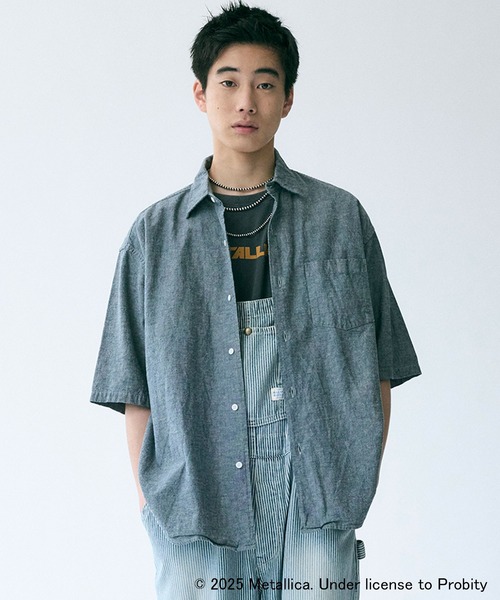 Johnbull（ジョンブル） シャツ 半袖 シャンブレーレギュラーカラー