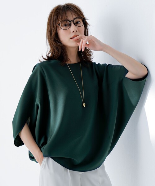 ICB ブラウス シャツ FluidBackSatin ドルマンスリーブブラウス