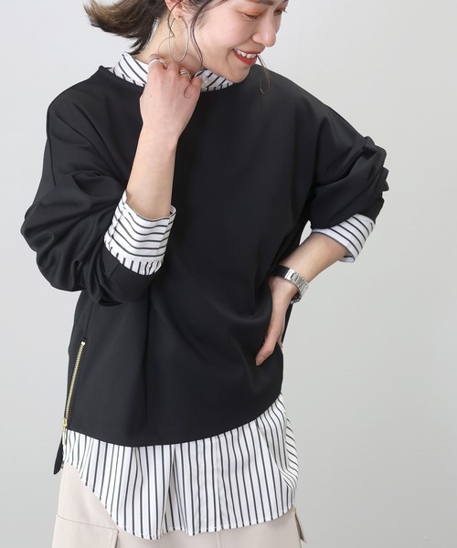 【ブラック】glossy ポンチ タックTシャツ CTHY tシャツ ポンチ＆クールマックスビッグシルエットタック入りT