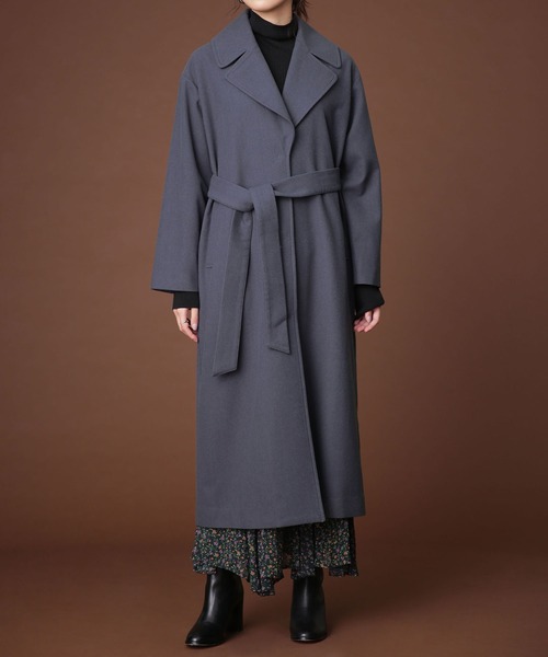 「NANO universe」 チェスターコート 36 パープル レディース_画像2