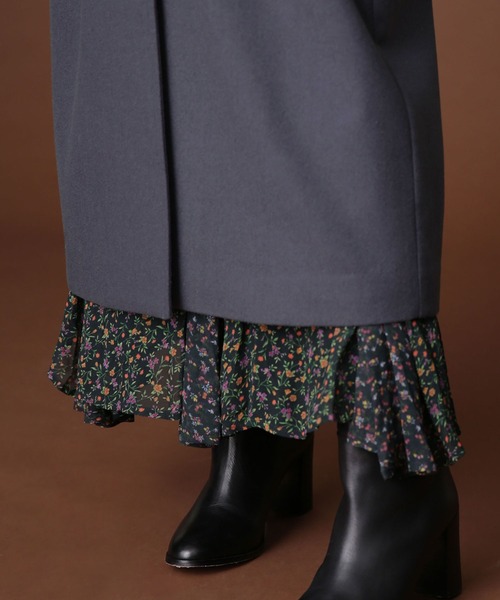 「NANO universe」 チェスターコート 36 パープル レディース_画像3