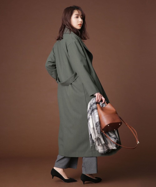 「NANO universe」 チェスターコート 36 パープル レディース_画像4