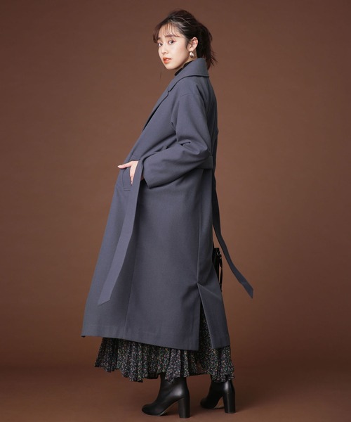 「NANO universe」 チェスターコート 36 パープル レディース_画像5