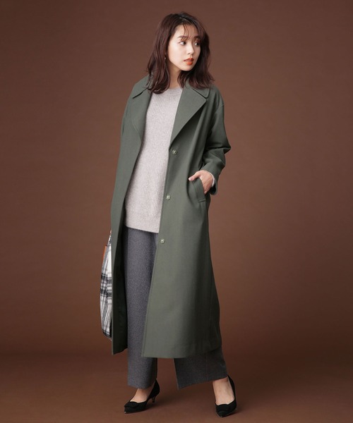 「NANO universe」 チェスターコート 36 パープル レディース_画像6