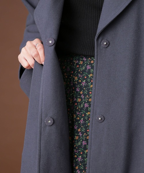 「NANO universe」 チェスターコート 36 パープル レディース_画像7