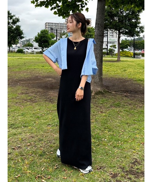 Ungrid オーガビッツテレコフィットワンピース M 完売商品 Ungrid ワンピース アングリッド オーガビッツテレコフィット