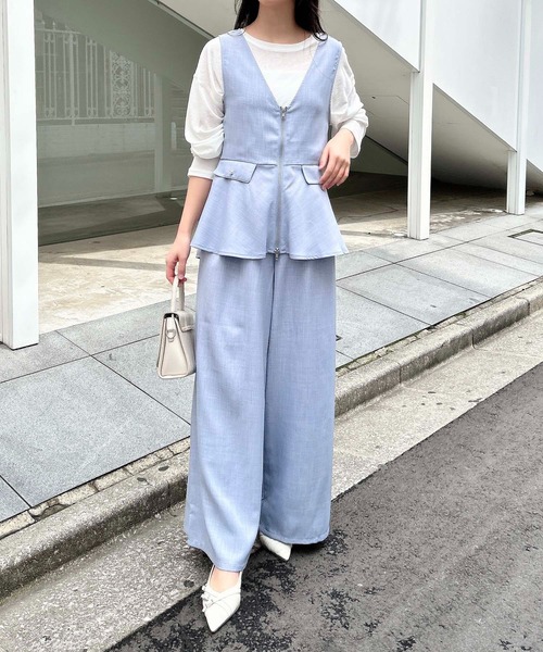 セットアップ ベスト ワイドパンツ ハイウエスト L3352 ベストストア Beststore ワイドパンツ スラックスパンツ ハイ